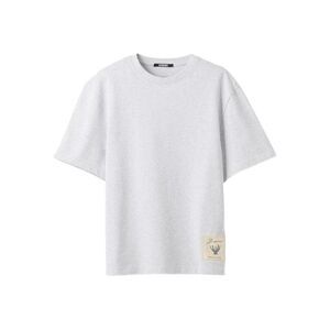 JACQUEMUS Men's Embroidered Logo Crew Neck T-Shirt Men GREY T-Shirts